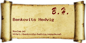 Benkovits Hedvig névjegykártya